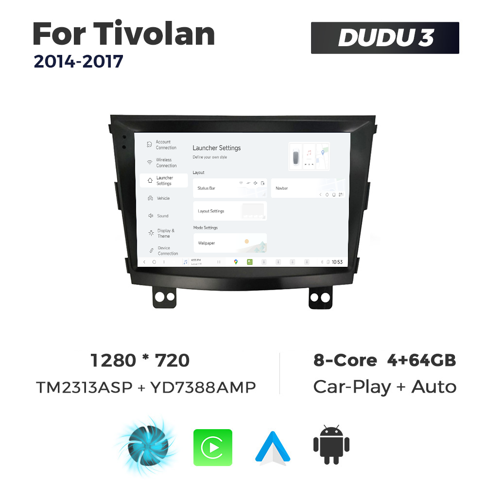 Navigatie Dedicata SsangYong Tivolan 2014-2017 DUDU3 9" 4GB RAM, 64GB ROM, Octacore, Ecran HD, CarPlay&AndroidAuto, Android - imagine 2