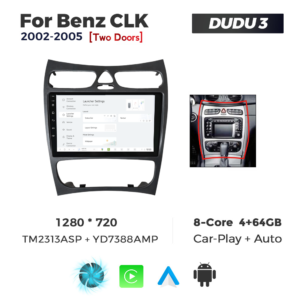 Navigatie Dedicata Benz CLK 2002-2005 DUDU3 9" 4GB RAM, 64GB ROM, Octacore, Ecran HD, CarPlay&AndroidAuto, Android - imagine 2