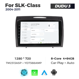Navigatie Dedicata Benz SLK-Class 2004-2011 DUDU3 9" 4GB RAM, 64GB ROM, Octacore, Ecran HD, CarPlay&AndroidAuto, Android - imagine 2