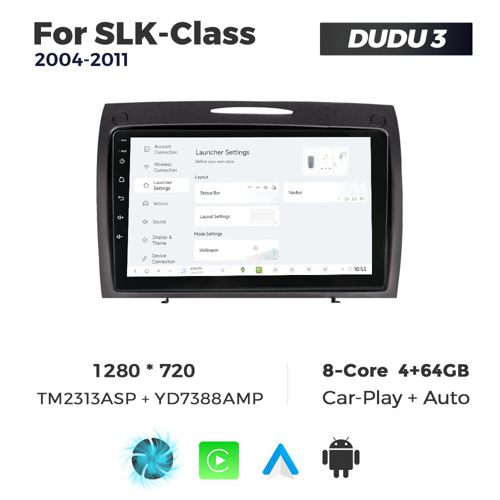 Navigatie Dedicata Benz SLK-Class 2004-2011 DUDU3 9" 4GB RAM, 64GB ROM, Octacore, Ecran HD, CarPlay&AndroidAuto, Android - imagine 2