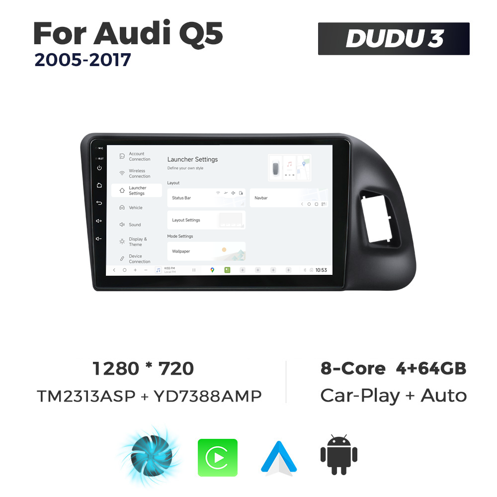 Navigatie Dedicata Audi Q5 2005-2017 (Concert/Chorus) DUDU3 9" 4GB RAM, 64GB ROM, Octacore, Ecran HD, CarPlay&AndroidAuto, Android - imagine 2