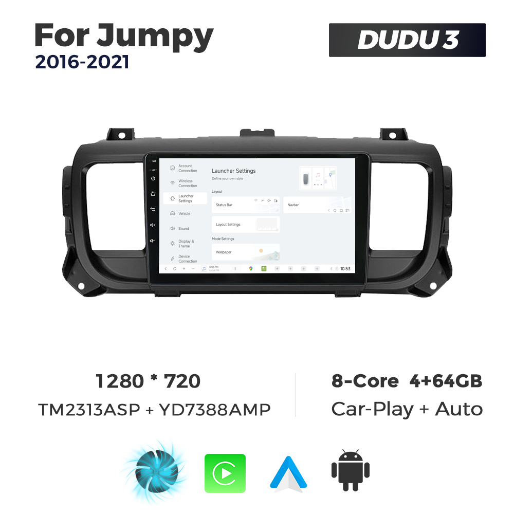 Navigatie Dedicata Citroen Jumpy 2016-2021 DUDU3 9" 4GB RAM, 64GB ROM, Octacore, Ecran HD, CarPlay&AndroidAuto, Android - imagine 2