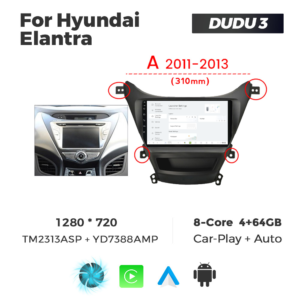Navigatie Dedicata Hyundai Elantra 2011-2013 A DUDU3 9" 4GB RAM, 64GB ROM, Octacore, Ecran HD, CarPlay&AndroidAuto, Android - imagine 2