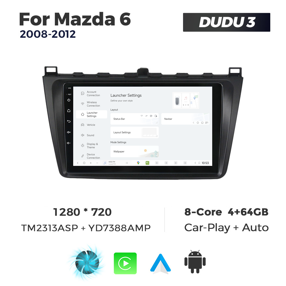 Navigatie Dedicata Mazda 6 2008-2012 DUDU3 9" 4GB RAM, 64GB ROM, Octacore, Ecran HD, CarPlay&AndroidAuto, Android - imagine 2