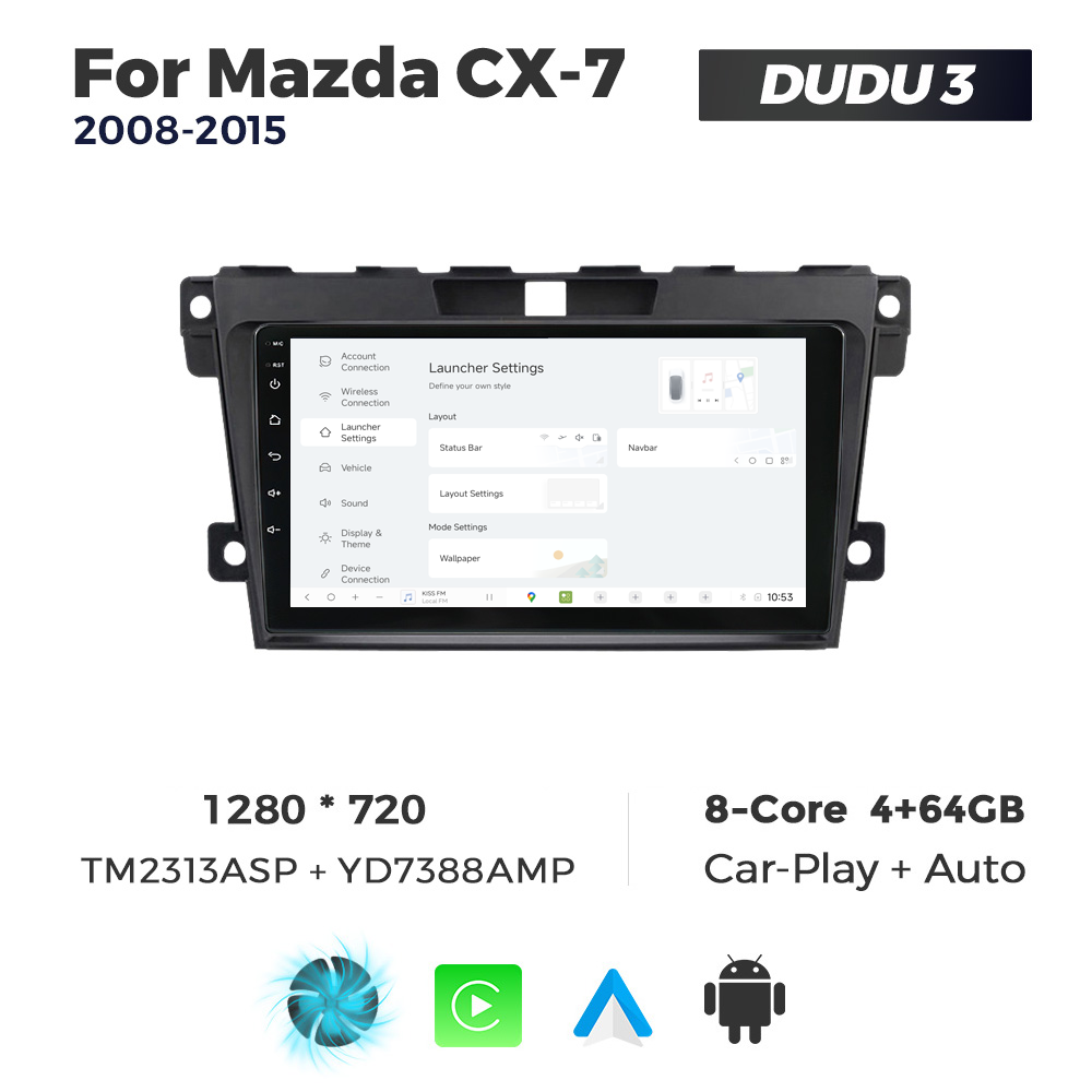 Navigatie Dedicata Mazda CX-7 2008-2015 DUDU3 9" 4GB RAM, 64GB ROM, Octacore, Ecran HD, CarPlay&AndroidAuto, Android - imagine 2