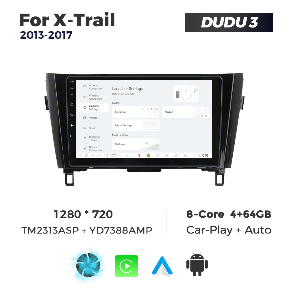 Navigatie Dedicata Nissan X-Trail 2013-2017 DUDU3 9" 4GB RAM, 64GB ROM, Octacore, Ecran HD, CarPlay&AndroidAuto, Android - imagine 2