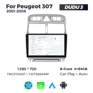 Navigatie Dedicata Peugeot 307 2001-2008 DUDU3 9" 4GB RAM, 64GB ROM, Octacore, Ecran HD, CarPlay&AndroidAuto, Android - imagine 2