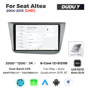 Navigatie Dedicata Seat Altea 2004-2015 DUDU7 9" 12GB RAM, 512GB ROM, Octacore, Ecran 2K, CarPlay&AndroidAuto, Android - imagine 2