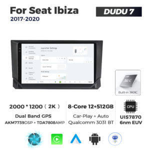 Navigatie Dedicata Seat Ibiza 2017-2020 DUDU7 9" 12GB RAM, 512GB ROM, Octacore, Ecran 2K, CarPlay&AndroidAuto, Android - imagine 2