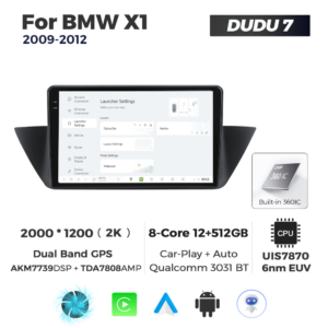 Navigatie Dedicata BMW X1 2009-2012 DUDU7 9" 12GB RAM, 512GB ROM, Octacore, Ecran 2K, CarPlay&AndroidAuto, Android - imagine 2