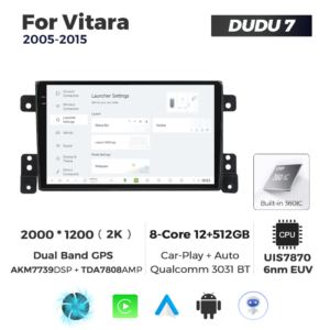 Navigatie Dedicata Suzuki Vitara 2005-2015 DUDU7 9" 12GB RAM, 512GB ROM, Octacore, Ecran 2K, CarPlay&AndroidAuto, Android - imagine 2