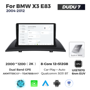 Navigatie Dedicata BMW X3 E83 2004-2012 DUDU7 9" 12GB RAM, 512GB ROM, Octacore, Ecran 2K, CarPlay&AndroidAuto, Android - imagine 2