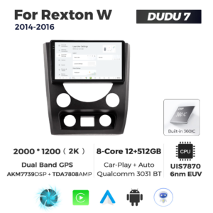 Navigatie Dedicata SsangYong Rexton W 2014-2016 DUDU7 9" 12GB RAM, 512GB ROM, Octacore, Ecran 2K, CarPlay&AndroidAuto, Android - imagine 2