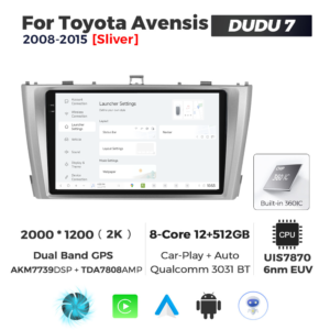 Navigatie Dedicata Toyota Avensis 2008-2015 DUDU7 9" 12GB RAM, 512GB ROM, Octacore, Ecran 2K, CarPlay&AndroidAuto, Android - imagine 2