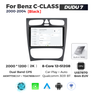 Navigatie Dedicata Benz C-Class 2000-2004 DUDU7 9" 12GB RAM, 512GB ROM, Octacore, Ecran 2K, CarPlay&AndroidAuto, Android - imagine 2