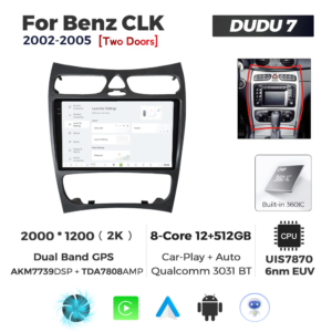 Navigatie Dedicata Benz CLK 2002-2005 DUDU7 9" 12GB RAM, 512GB ROM, Octacore, Ecran 2K, CarPlay&AndroidAuto, Android - imagine 2