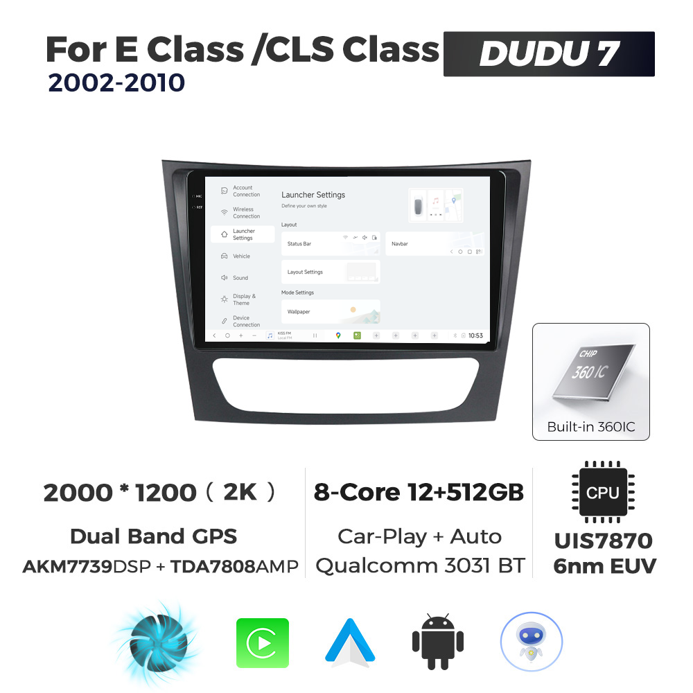 Navigatie Dedicata Benz CLS-Class 2002-2010 DUDU7 9" 12GB RAM, 512GB ROM, Octacore, Ecran 2K, CarPlay&AndroidAuto, Android - imagine 2