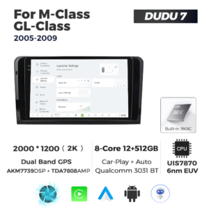 Navigatie Dedicata Benz ML/GL-Class 2005-2009 DUDU7 9" 12GB RAM, 512GB ROM, Octacore, Ecran 2K, CarPlay&AndroidAuto, Android - imagine 2