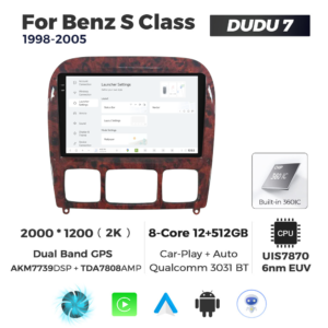 Navigatie Dedicata Benz S-Class 1998-2005 DUDU7 9" 12GB RAM, 512GB ROM, Octacore, Ecran 2K, CarPlay&AndroidAuto, Android - imagine 2