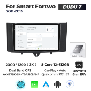 Navigatie Dedicata Benz Smart Fortwo 2011-2015 DUDU7 9" 12GB RAM, 512GB ROM, Octacore, Ecran 2K, CarPlay&AndroidAuto, Android - imagine 2