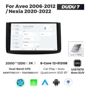Navigatie Dedicata Chevrolet Aveo 2006-2012 DUDU7 9" 12GB RAM, 512GB ROM, Octacore, Ecran 2K, CarPlay&AndroidAuto, Android - imagine 2