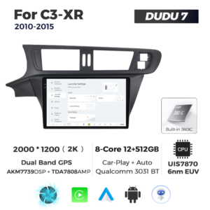 Navigatie Dedicata Citroen C3-XR 2010-2015 DUDU7 9" 12GB RAM, 512GB ROM, Octacore, Ecran 2K, CarPlay&AndroidAuto, Android - imagine 2