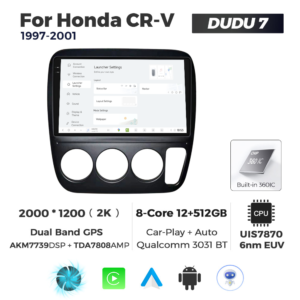 Navigatie Dedicata Honda CRV 1997-2001 DUDU7 9" 12GB RAM, 512GB ROM, Octacore, Ecran 2K, CarPlay&AndroidAuto, Android - imagine 2