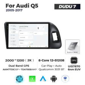 Navigatie Dedicata Audi Q5 2005-2017 DUDU7 9" 12GB RAM, 512GB ROM, Octacore, Ecran 2K, CarPlay&AndroidAuto, Android - imagine 2