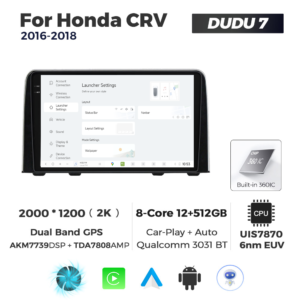 Navigatie Dedicata Honda CRV 2016-2018 DUDU7 9" 12GB RAM, 512GB ROM, Octacore, Ecran 2K, CarPlay&AndroidAuto, Android - imagine 2