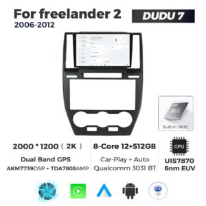 Navigatie Dedicata Land Rover Freelander 2 2006-2012 DUDU7 9" 12GB RAM, 512GB ROM, Octacore, Ecran 2K, CarPlay&AndroidAuto, Android - imagine 2
