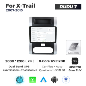 Navigatie Dedicata Nissan X-Trail 2007-2015 DUDU7 9" 12GB RAM, 512GB ROM, Octacore, Ecran 2K, CarPlay&AndroidAuto, Android - imagine 2