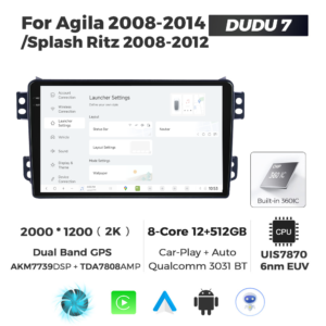 Navigatie Dedicata Opel Agila DUDU7 9" 12GB RAM, 512GB ROM, Octacore, Ecran 2K, CarPlay&AndroidAuto, Android - imagine 2