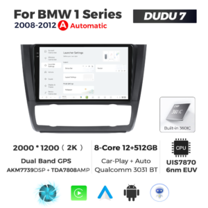 Navigatie Dedicata BMW Seria 1 2008-2012 DUDU7 9" 12GB RAM, 512GB ROM, Octacore, Ecran 2K, CarPlay&AndroidAuto, Android, Clima - imagine 2
