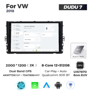 Navigatie Dedicata Volkswagen 2018+ DUDU7 9" 12GB RAM, 512GB ROM, Octacore, Ecran 2K, CarPlay&AndroidAuto, Android - imagine 2