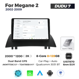 Navigatie Dedicata Renault Megan 2 2002-2009 DUDU7 9" 8GB RAM, 128GB ROM, Octacore, Ecran 2K, CarPlay&AndroidAuto, Android - imagine 2