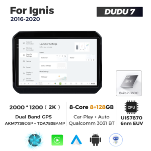 Navigatie Dedicata Suzuki Ignis 2016-2020 DUDU7 9" 8GB RAM, 128GB ROM, Octacore, Ecran 2K, CarPlay&AndroidAuto, Android - imagine 2