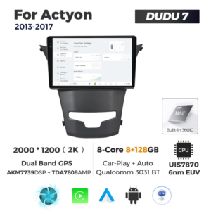 Navigatie Dedicata SsangYong Actyon 2013-2017 DUDU7 9" 8GB RAM, 128GB ROM, Octacore, Ecran 2K, CarPlay&AndroidAuto, Android - imagine 2