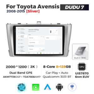 Navigatie Dedicata Toyota Avensis 2008-2015 DUDU7 9" 8GB RAM, 128GB ROM, Octacore, Ecran 2K, CarPlay&AndroidAuto, Android - imagine 2