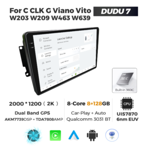 Navigatie Dedicata Benz C CLK G Viano Vito W203 W209 W463 W639 DUDU7 9" 8GB RAM, 128GB ROM, Octacore, Ecran 2K, CarPlay&AndroidAuto, Android - imagine 2
