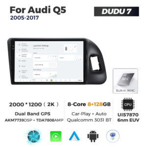 Navigatie Dedicata Audi Q5 2005-2017 DUDU7 9" 8GB RAM, 128GB ROM, Octacore, Ecran 2K, CarPlay&AndroidAuto, Android - imagine 2