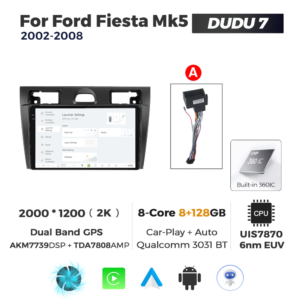 Navigatie Dedicata Ford Fiesta MK5 2002-2008 DUDU7 9" 8GB RAM, 128GB ROM, Octacore, Ecran 2K, CarPlay&AndroidAuto, Android - imagine 2