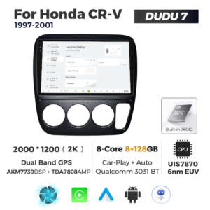 Navigatie Dedicata Honda CRV 1997-2001 DUDU7 9" 8GB RAM, 128GB ROM, Octacore, Ecran 2K, CarPlay&AndroidAuto, Android - imagine 2