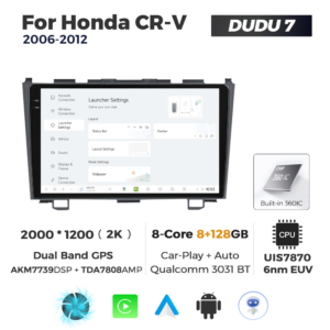 Navigatie Dedicata Honda CRV 2006-2012 DUDU7 9" 8GB RAM, 128GB ROM, Octacore, Ecran 2K, CarPlay&AndroidAuto, Android - imagine 2