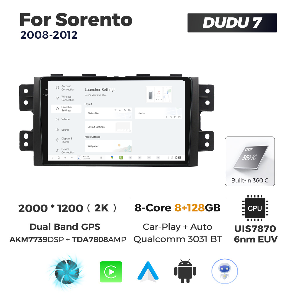 Navigatie Dedicata Kia Borrego Mohave 2008-2012 DUDU7 9" 8GB RAM, 128GB ROM, Octacore, Ecran 2K, CarPlay&AndroidAuto, Android - imagine 2