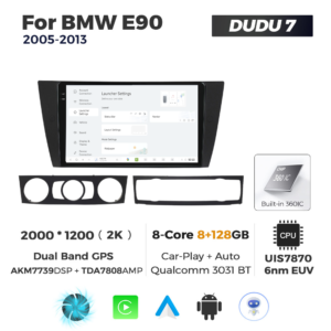 Navigatie Dedicata BMW E90 2005-2013 DUDU7 9" 8GB RAM, 128GB ROM, Octacore, Ecran 2K, CarPlay&AndroidAuto, Android - imagine 2
