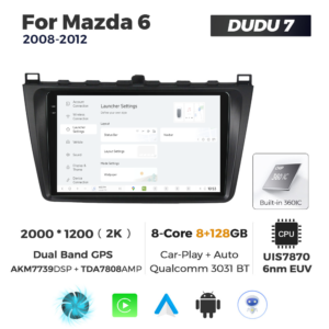 Navigatie Dedicata Mazda 6 2008-2012 DUDU7 9" 8GB RAM, 128GB ROM, Octacore, Ecran 2K, CarPlay&AndroidAuto, Android - imagine 2