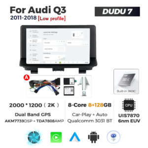 Navigatie Dedicata Audi Q3 2011-2018 DUDU7 9" 8GB RAM, 128GB ROM, Octacore, Ecran 2K, CarPlay&AndroidAuto, Android - imagine 2