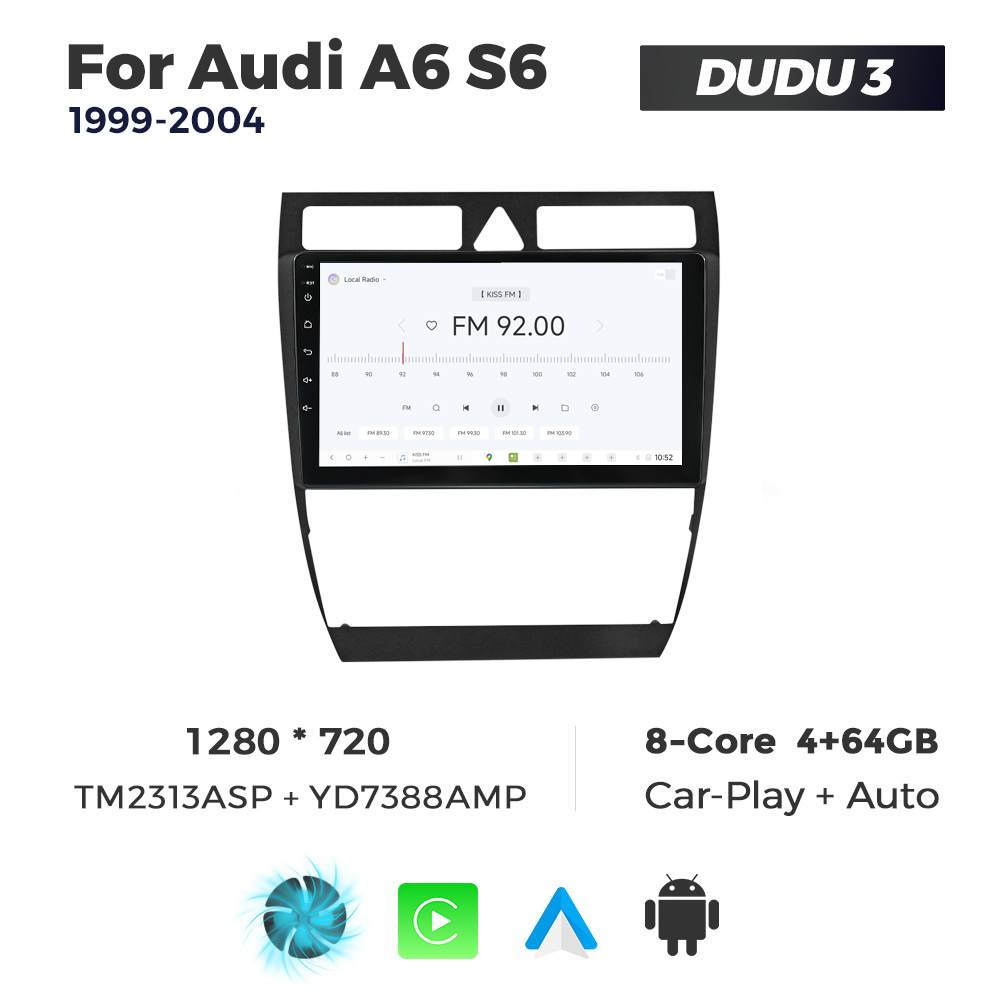 Navigatie Dedicata Audi A6 S6 1999-2004 DUDU3 9" 4GB RAM, 64GB ROM, Octacore, Ecran HD, CarPlay&AndroidAuto, Android - imagine 3