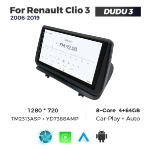 Navigatie Dedicata Renault Clio 3 2006-2019 DUDU3 9" 4GB RAM, 64GB ROM, Octacore, Ecran HD, CarPlay&AndroidAuto, Android - imagine 3
