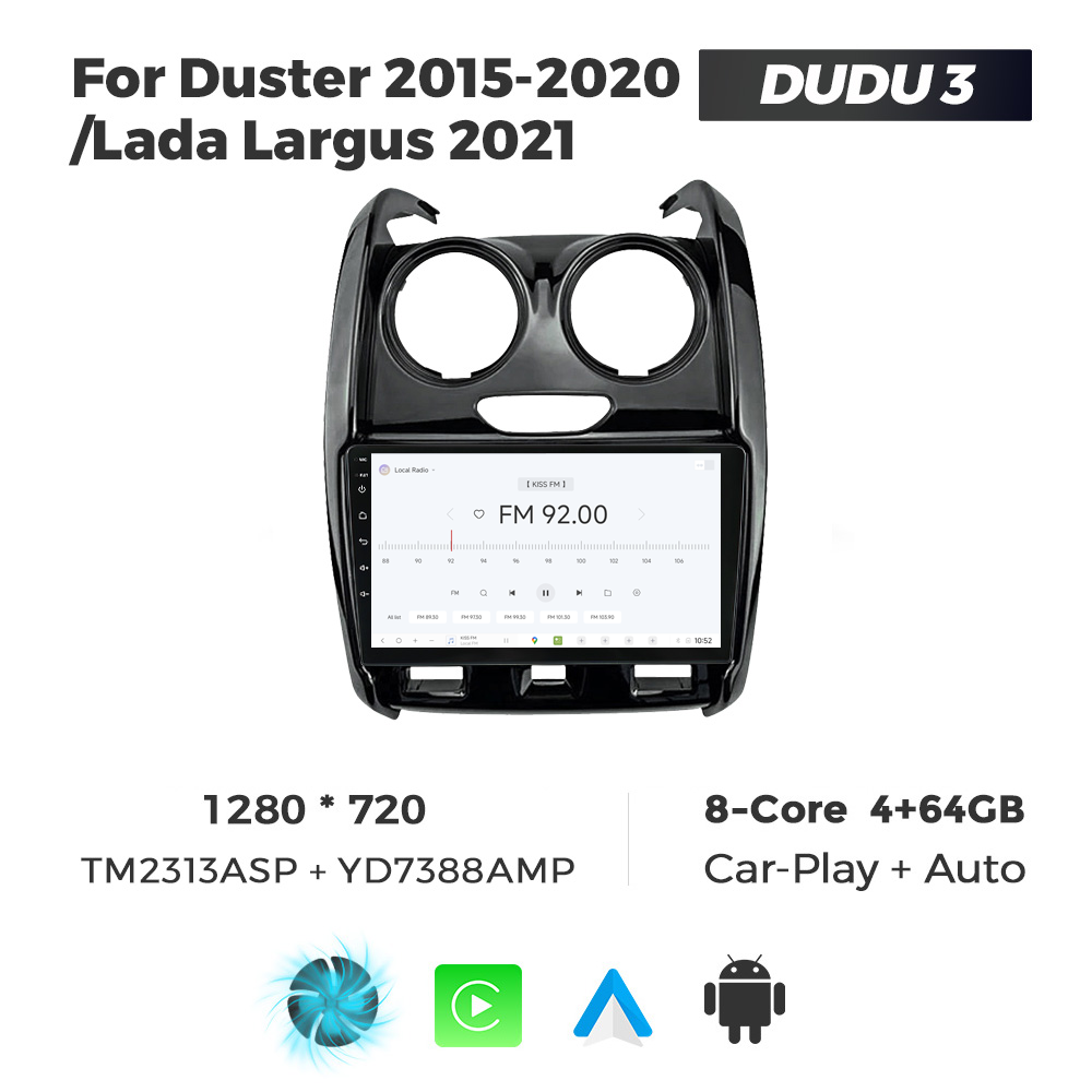 Navigatie Dedicata Renault Duster 2015-2020 DUDU3 9" 4GB RAM, 64GB ROM, Octacore, Ecran HD, CarPlay&AndroidAuto, Android - imagine 3